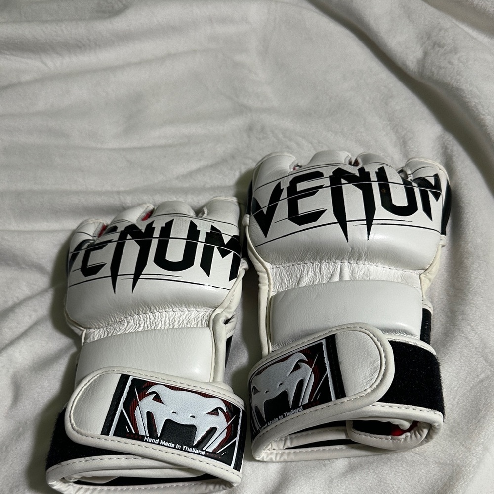 Venum White MMA Gloves